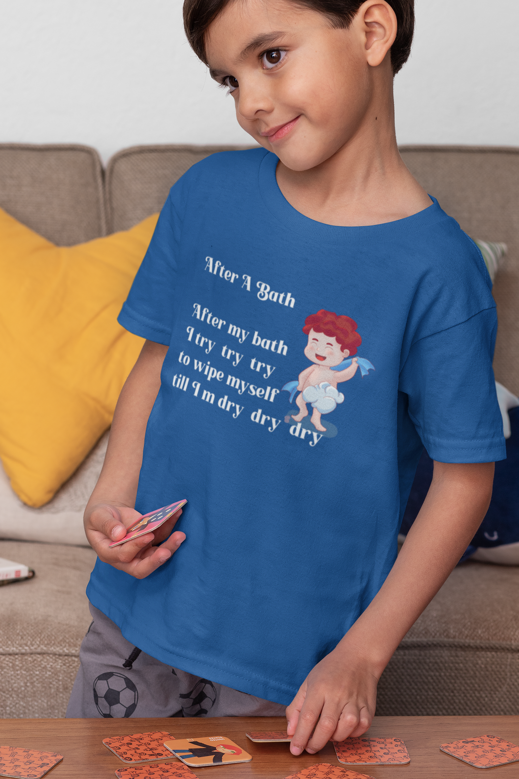 After A Bath Poem Half Sleeves T-Shirt for Boy-KidsFashionVilla