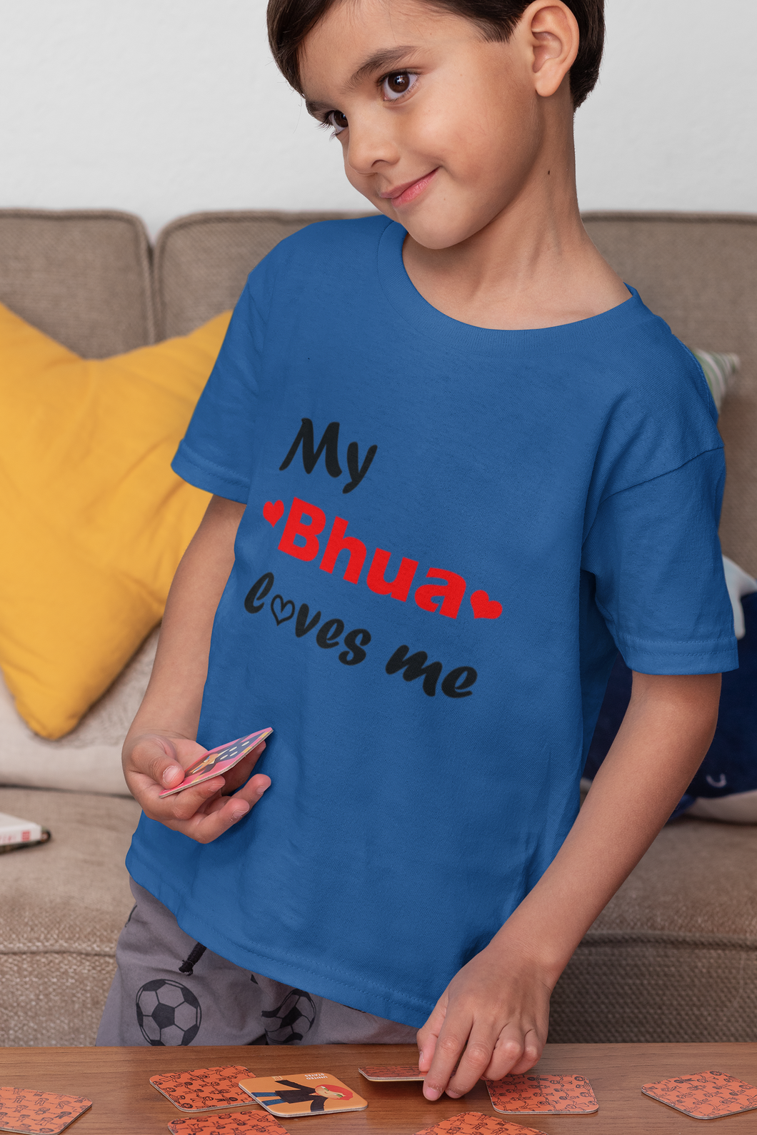Bhua Loves Me Half Sleeves T-Shirt for Boy-KidsFashionVilla