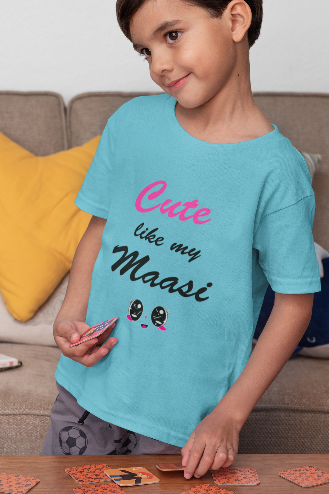 Cute Like My Maasi Half Sleeves T-Shirt for Boy-KidsFashionVilla