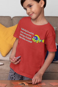 Machhali Jal ki Rani Hai Poem Half Sleeves T-Shirt for Boy-KidsFashionVilla