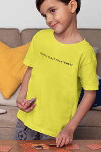 I Want Ticket Minimals Half Sleeves T-Shirt for Boy-KidsFashionVilla
