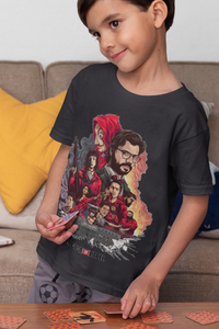 La Casa De Papel Money Heist Half Sleeves T-Shirt for Boy-KidsFashionVilla