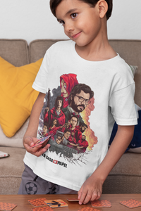 La Casa De Papel Money Heist Half Sleeves T-Shirt for Boy-KidsFashionVilla