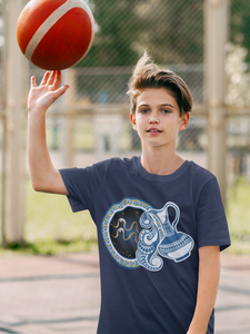 Aquarius Zodiac Sign Half Sleeves T-Shirt for Boy-KidsFashionVilla