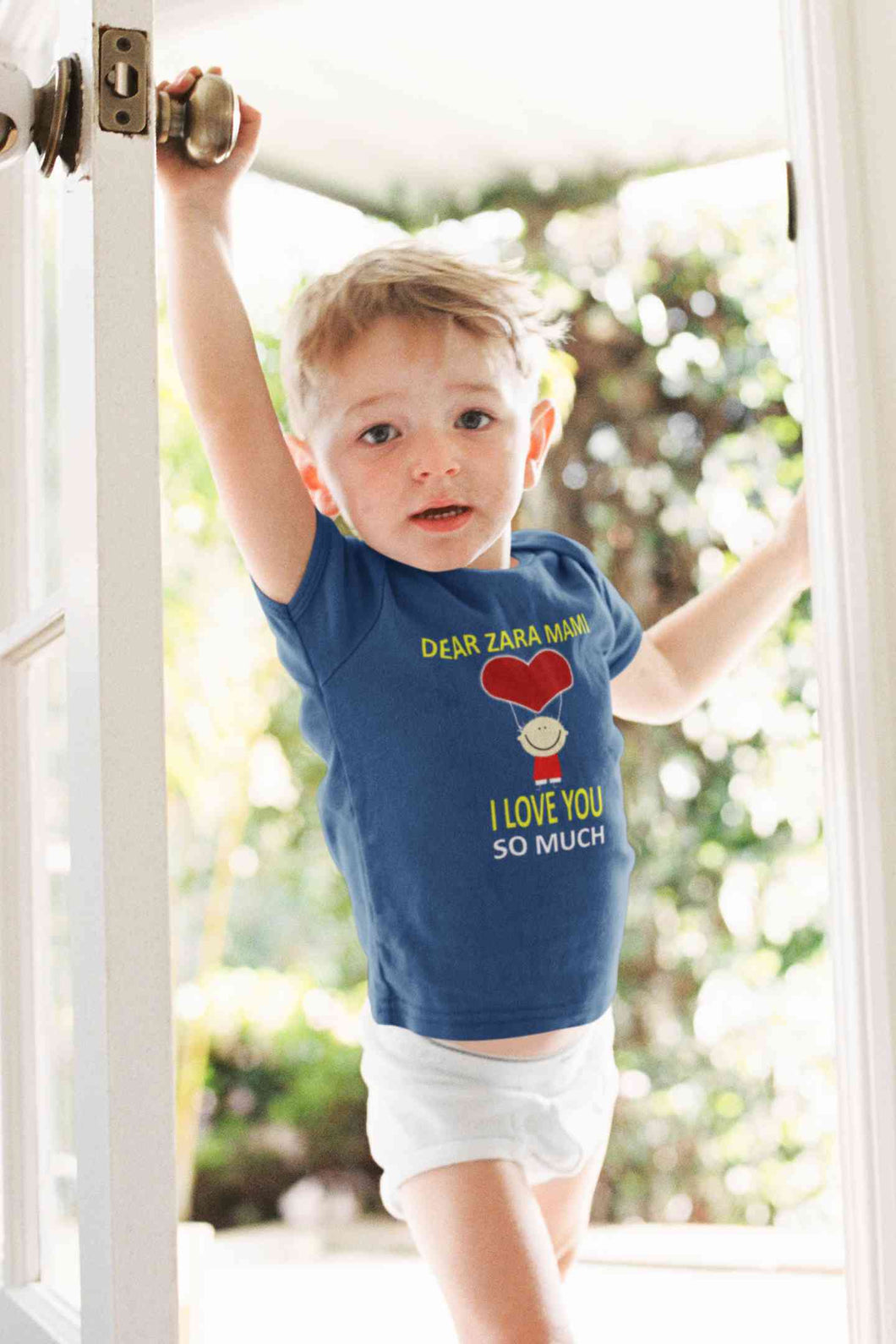 Custom Name I love My Mami So Much Half Sleeves T-Shirt for Boy-KidsFashionVilla