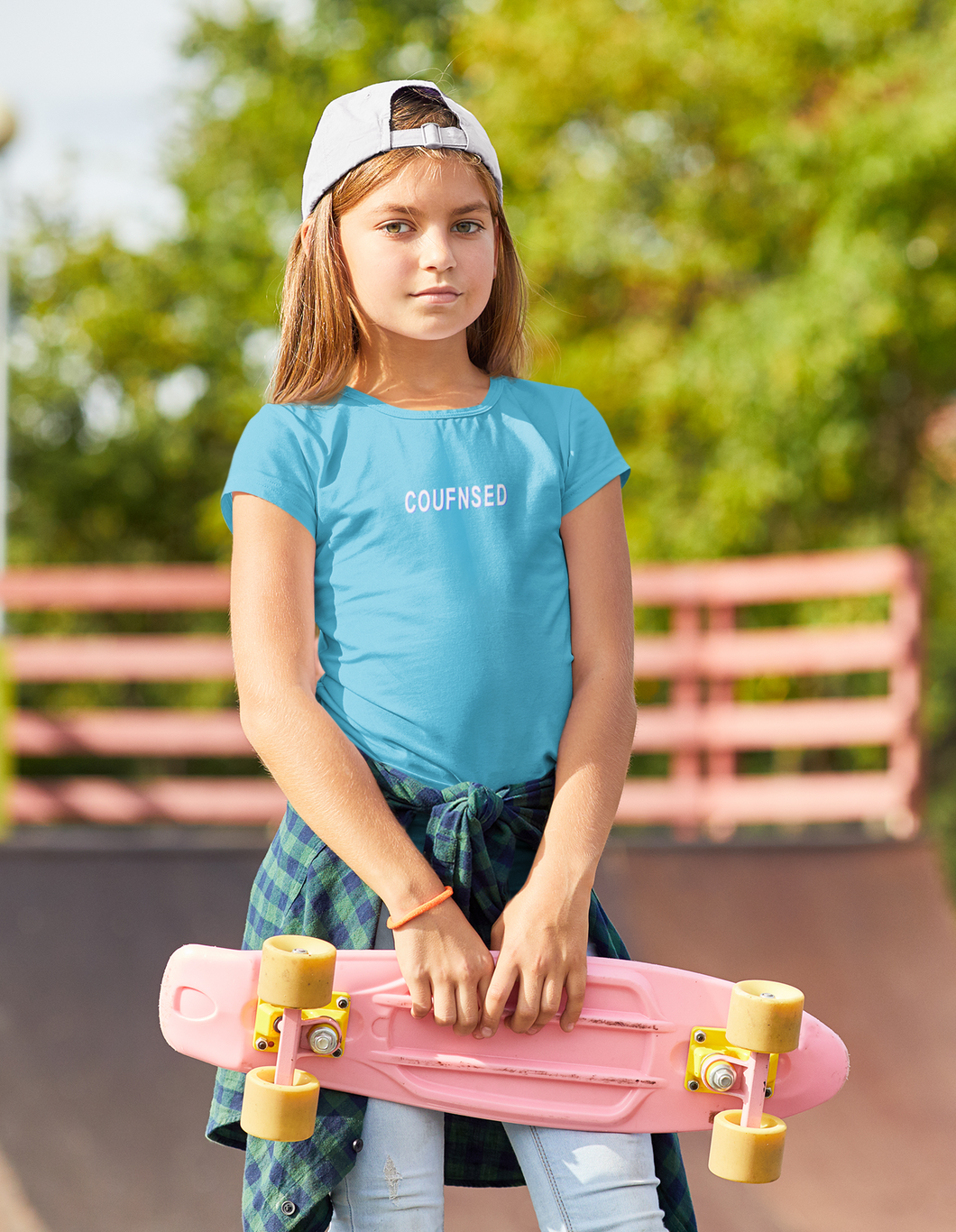 Counfuse Minimals Half Sleeves T-Shirt For Girls -KidsFashionVilla