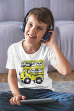 Load image into Gallery viewer, Panda Yellow Bus Cartoon Half Sleeves T-Shirt for Boy-KidsFashionVilla
