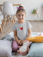 Load image into Gallery viewer, 8 Bit Heart Minimals Half Sleeves T-Shirt For Girls -KidsFashionVilla
