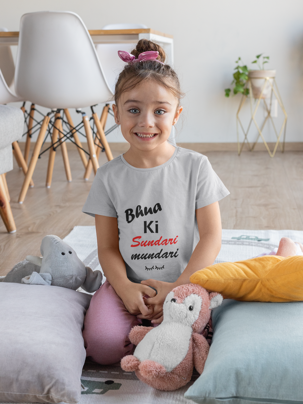 Bhua Ki Sundari Mundari Half Sleeves T-Shirt For Girls -KidsFashionVilla