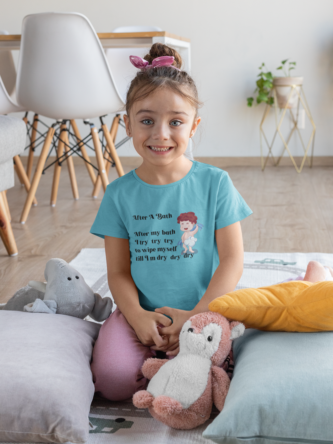 After A Bath Poem Half Sleeves T-Shirt For Girls -KidsFashionVilla