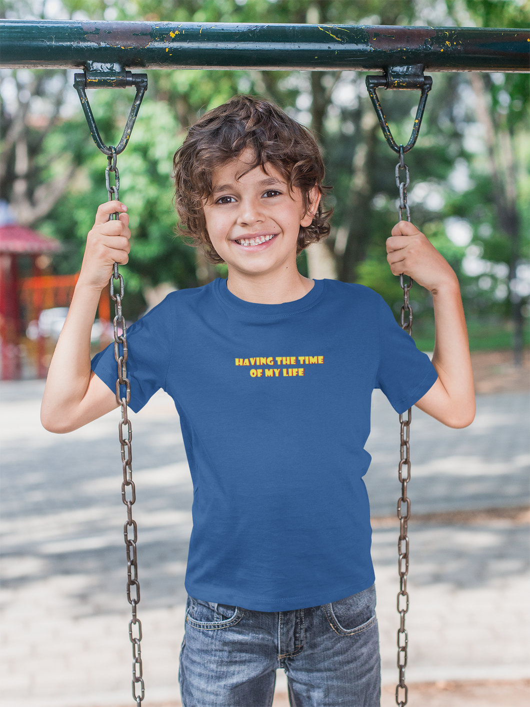 Having The Time Of My Life Minimals Half Sleeves T-Shirt for Boy-KidsFashionVilla