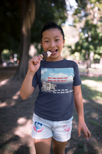Moo Moo Brown Cow Poem Half Sleeves T-Shirt For Girls -KidsFashionVilla