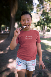 Not Anti Social Minimals Half Sleeves T-Shirt For Girls -KidsFashionVilla