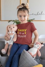 Load image into Gallery viewer, Sassy Like My Masi Half Sleeves T-Shirt For Girls -KidsFashionVilla
