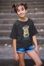 Load image into Gallery viewer, Cartoon Quotes Half Sleeves T-Shirt For Girls -KidsFashionVilla
