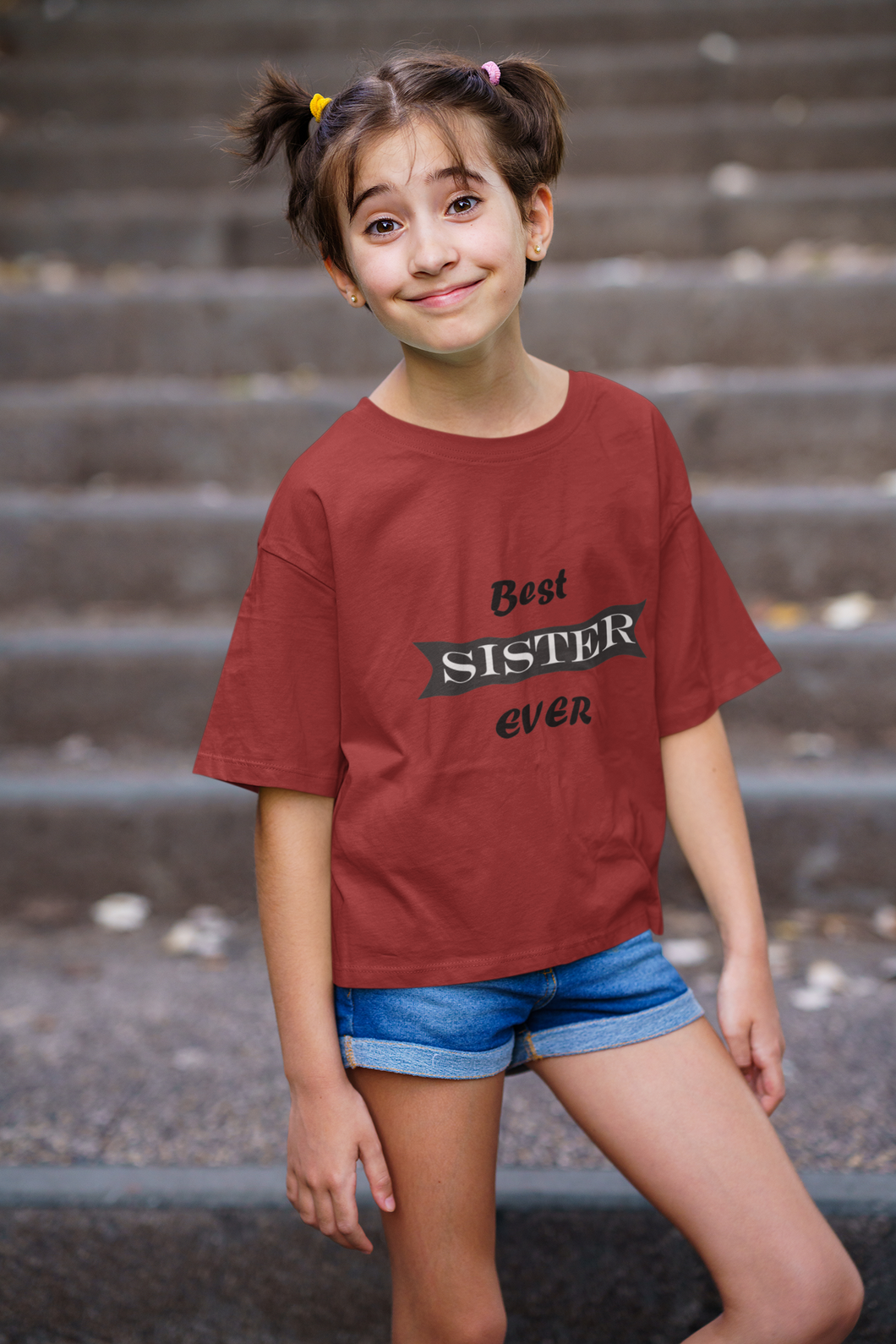 Best Sister Ever Half Sleeves T-Shirt For Girls -KidsFashionVilla