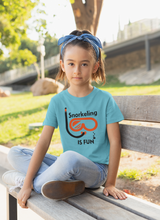 Load image into Gallery viewer, Snorkeling Is Fun Half Sleeves T-Shirt For Girls -KidsFashionVilla
