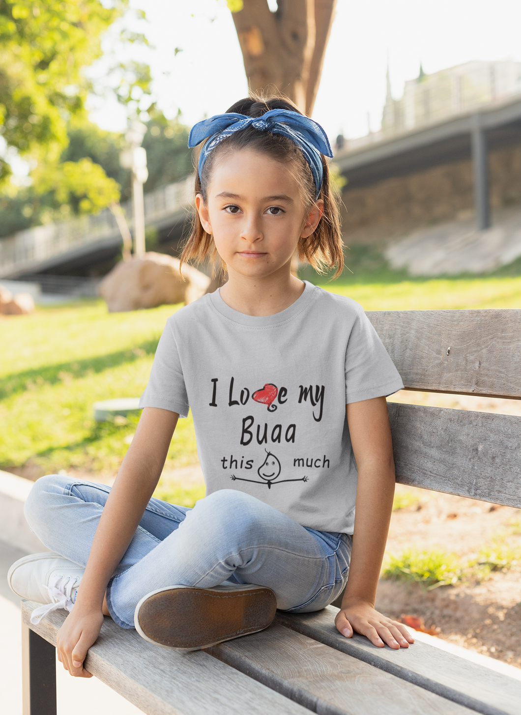I Love My Bua Half Sleeves T-Shirt For Girls -KidsFashionVilla