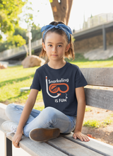 Load image into Gallery viewer, Snorkeling Is Fun Half Sleeves T-Shirt For Girls -KidsFashionVilla
