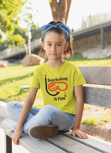 Load image into Gallery viewer, Snorkeling Is Fun Half Sleeves T-Shirt For Girls -KidsFashionVilla
