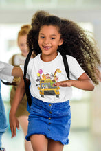 Load image into Gallery viewer, Zoo Bus Cartoon Half Sleeves T-Shirt For Girls -KidsFashionVilla
