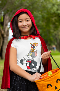 Cute Cartoon Half Sleeves T-Shirt For Girls -KidsFashionVilla