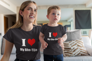 I Love My Chachi Bhatija Family Relation Matching T-Shirt- KidsFashionVilla