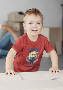 Hanging Out Minion Half Sleeves T-Shirt for Boy-KidsFashionVilla