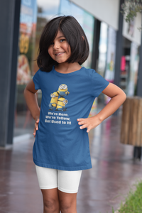 Cartoon Quotes Half Sleeves T-Shirt For Girls -KidsFashionVilla