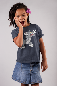 Cute Cartoon Half Sleeves T-Shirt For Girls -KidsFashionVilla
