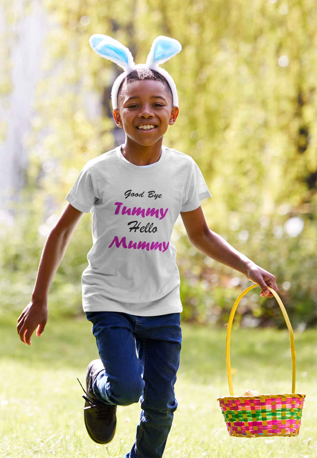 Good Bye Tummy Hello Mummy Half Sleeves T-Shirt for Boy-KidsFashionVilla