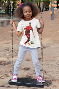 Ronaldo Half Sleeves T-Shirt For Girls -KidsFashionVilla