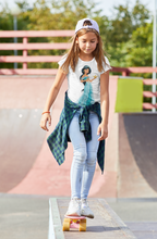 Load image into Gallery viewer, Cute Cartoon Half Sleeves T-Shirt For Girls -KidsFashionVilla
