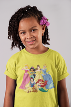 Load image into Gallery viewer, Cute Princess Half Sleeves T-Shirt For Girls -KidsFashionVilla
