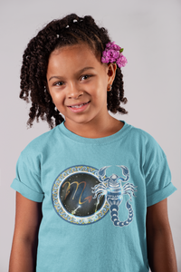 Scorpio Zodiac Sign Half Sleeves T-Shirt For Girls -KidsFashionVilla