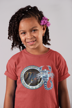 Load image into Gallery viewer, Scorpio Zodiac Sign Half Sleeves T-Shirt For Girls -KidsFashionVilla

