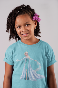 Cute Princess Half Sleeves T-Shirt For Girls -KidsFashionVilla