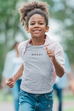 Load image into Gallery viewer, Moody Minimals Half Sleeves T-Shirt For Girls -KidsFashionVilla
