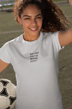 Load image into Gallery viewer, Bad Vibes Minimals Half Sleeves T-Shirt For Girls -KidsFashionVilla
