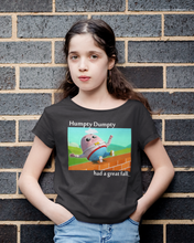 Load image into Gallery viewer, Humpty Dumpty Poem Half Sleeves T-Shirt For Girls -KidsFashionVilla
