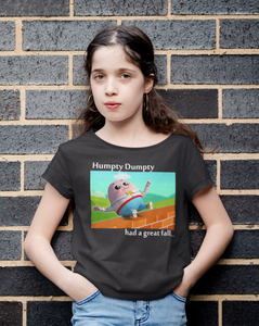Humpty Dumpty Poem Half Sleeves T-Shirt For Girls -KidsFashionVilla