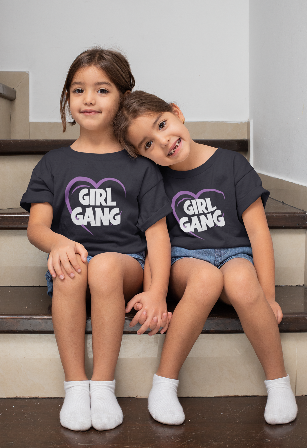 Girl Gang Matching Sister-Sister Kids Half Sleeves T-Shirts -KidsFashionVilla