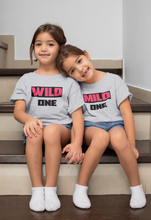 Load image into Gallery viewer, Wild One And Mild One Matching Sister-Sister Kids Half Sleeves T-Shirts -KidsFashionVilla

