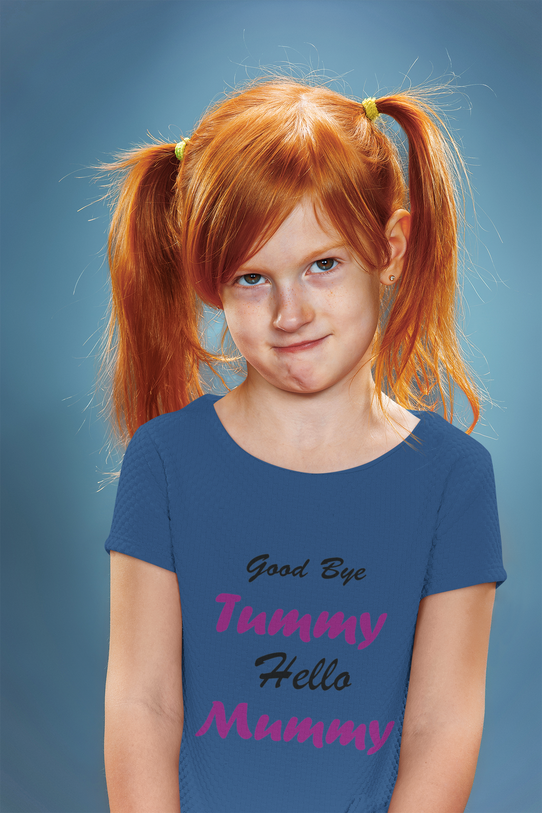 Good Bye Tummy Hello Mummy Half Sleeves T-Shirt For Girls -KidsFashionVilla
