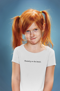 Mentally On The beach Minimals Half Sleeves T-Shirt For Girls -KidsFashionVilla