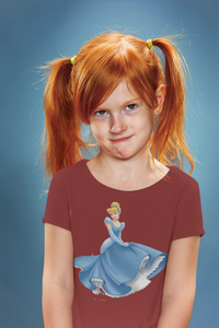Cute Princess Half Sleeves T-Shirt For Girls -KidsFashionVilla
