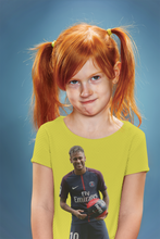 Load image into Gallery viewer, Neymar Jr Half Sleeves T-Shirt For Girls -KidsFashionVilla
