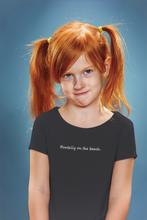 Load image into Gallery viewer, Mentally On The beach Minimals Half Sleeves T-Shirt For Girls -KidsFashionVilla
