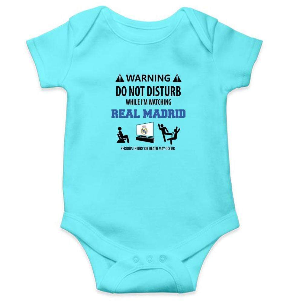 Warning Real Madrid Rompers for Baby Boy- FunkyTradition FunkyTradition