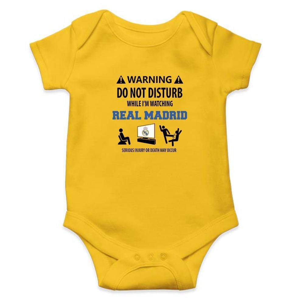 Warning Real Madrid Rompers for Baby Boy- FunkyTradition FunkyTradition